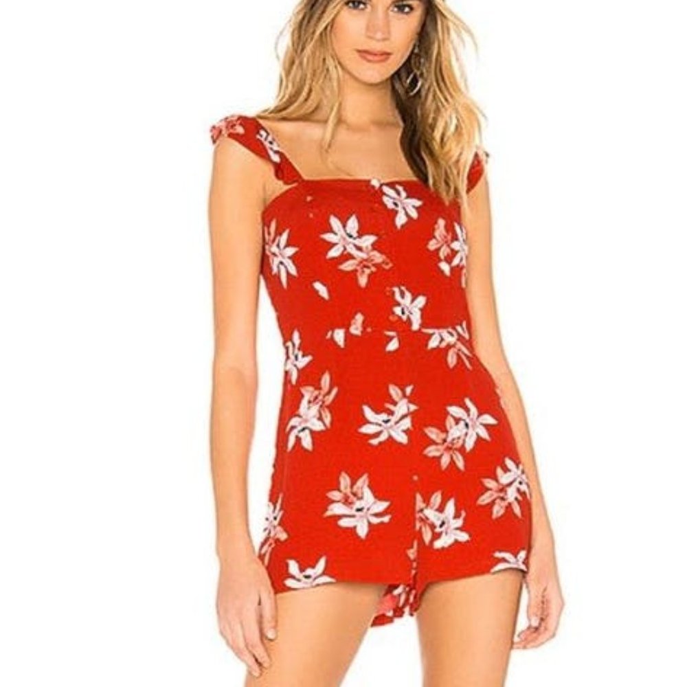 NWT BB Dakota Daisy Floral Flutter Button Romper - Picture 4 of 11